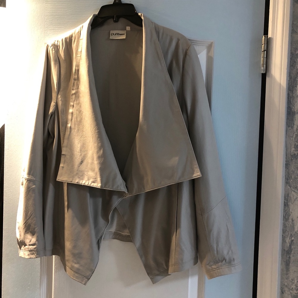 DKNY lamb skin leather jacket/blazer. Light beige